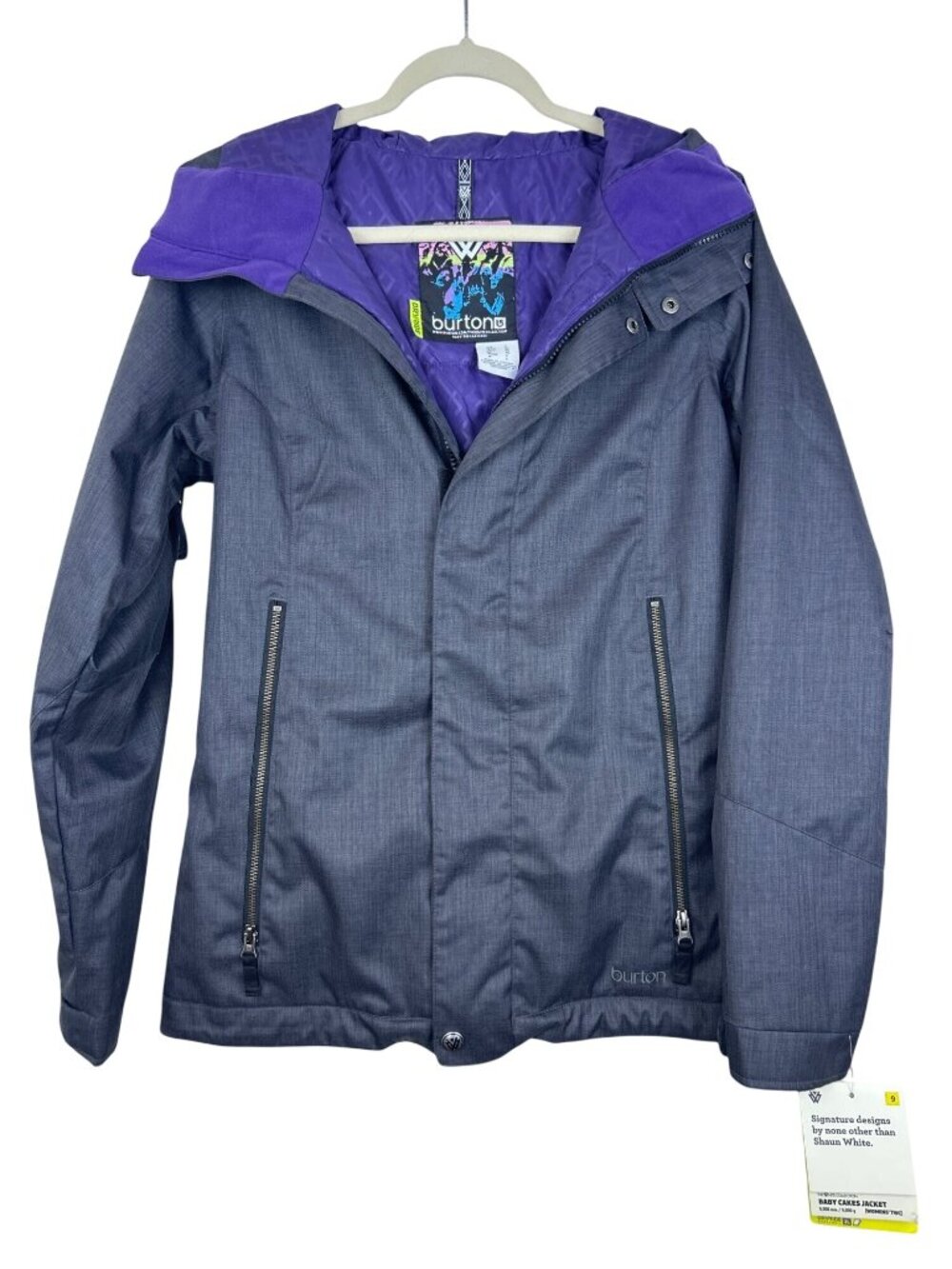 NWT Burton DRYRIDE Women's S/M Insulated Ski Snowboard Jacket Gray Hooded